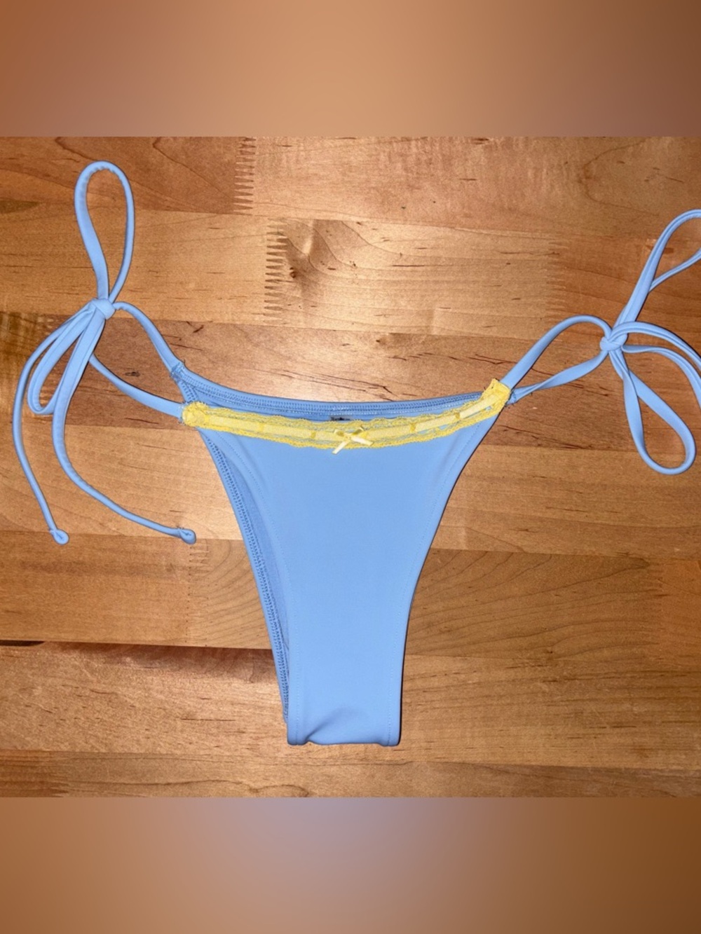 Pink by Frankie’s Bikinis rosemary itsy blue yellow bikini bottoms